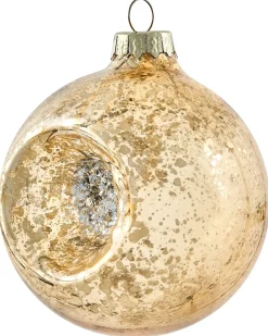 Outlet Beliani Set di 50 palline decorative SPARKLE Vetro Rosso/Oro Rosso Oro