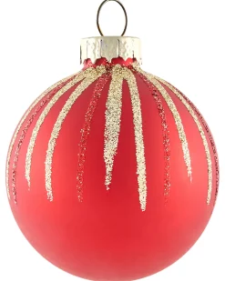 Sale Beliani Set di 70 palline decorative TWINKLE Vetro Rosso/Verde Oro Rosso Verde