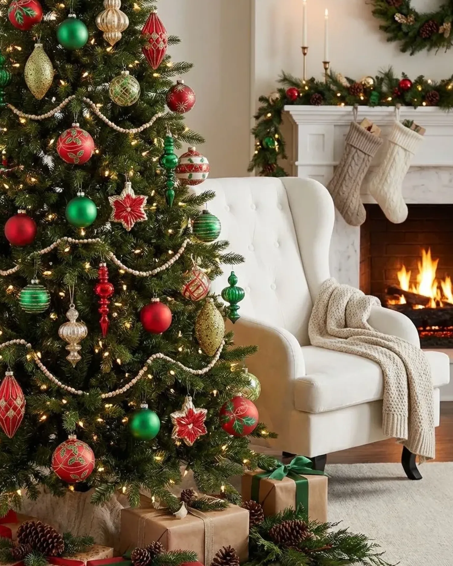 Sale Beliani Set di 70 palline decorative TWINKLE Vetro Rosso/Verde Oro Rosso Verde