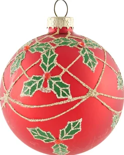 Sale Beliani Set di 70 palline decorative TWINKLE Vetro Rosso/Verde Oro Rosso Verde