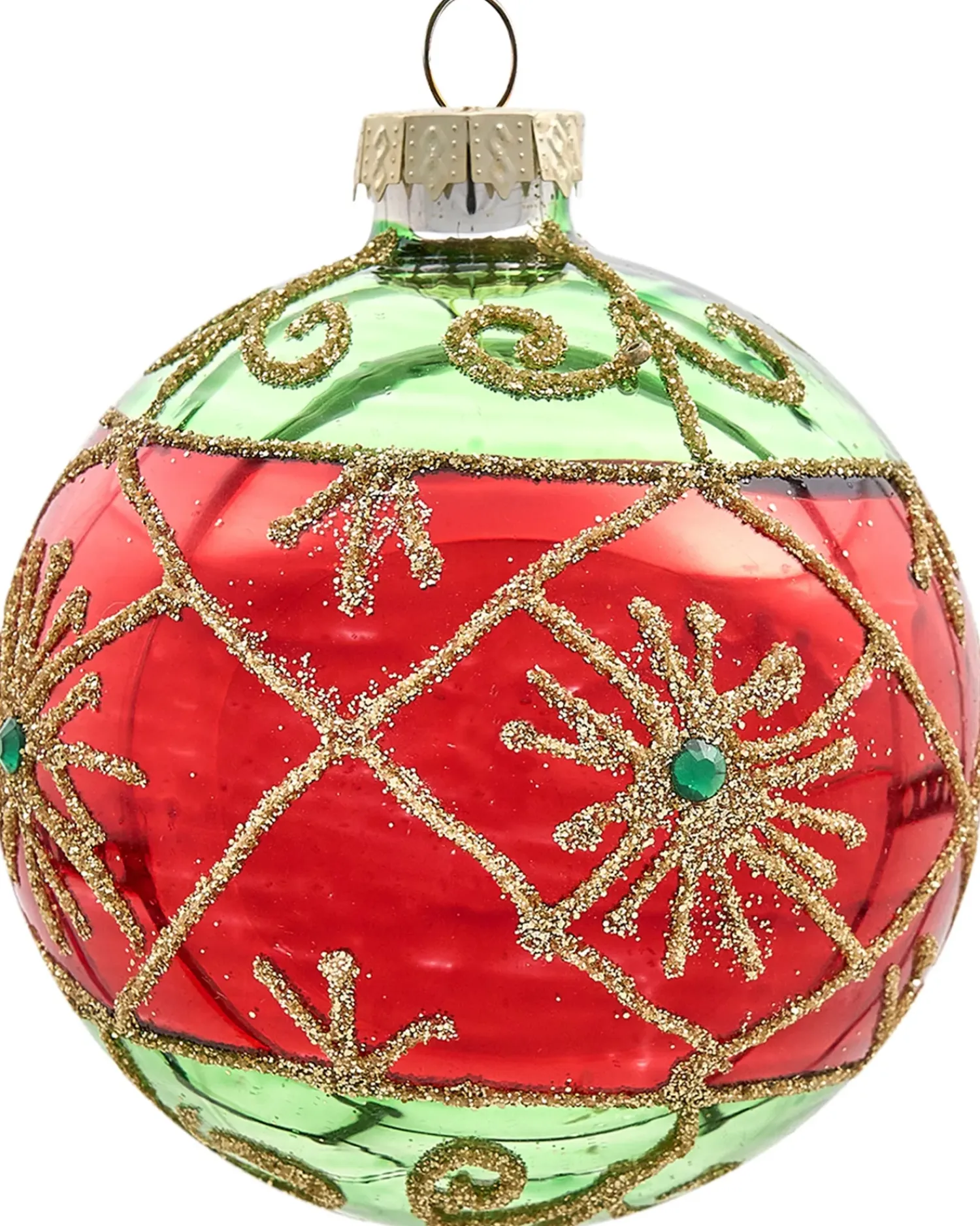 Sale Beliani Set di 70 palline decorative TWINKLE Vetro Rosso/Verde Oro Rosso Verde