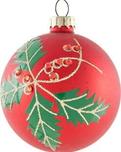 Sale Beliani Set di 70 palline decorative TWINKLE Vetro Rosso/Verde Oro Rosso Verde