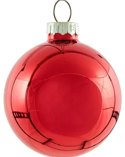 Sale Beliani Set di 70 palline decorative TWINKLE Vetro Rosso/Verde Oro Rosso Verde