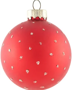 Sale Beliani Set di 70 palline decorative TWINKLE Vetro Rosso/Verde Oro Rosso Verde