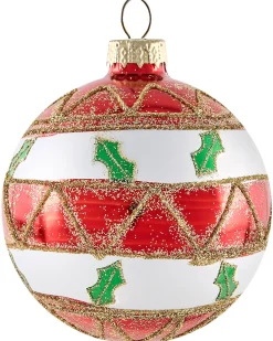 Sale Beliani Set di 70 palline decorative TWINKLE Vetro Rosso/Verde Oro Rosso Verde