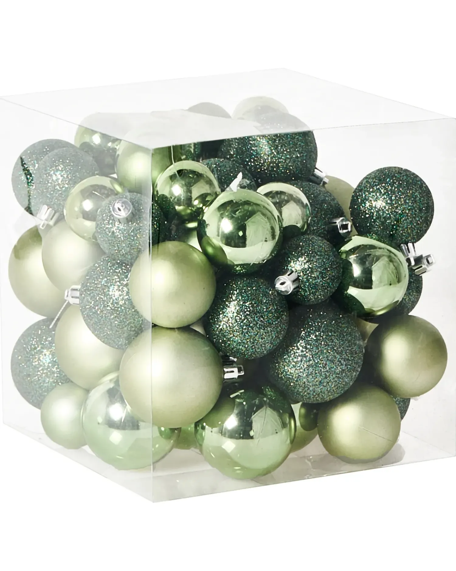 Sale Beliani Set di 60 palline decorative TYIN Verde Verde Argento