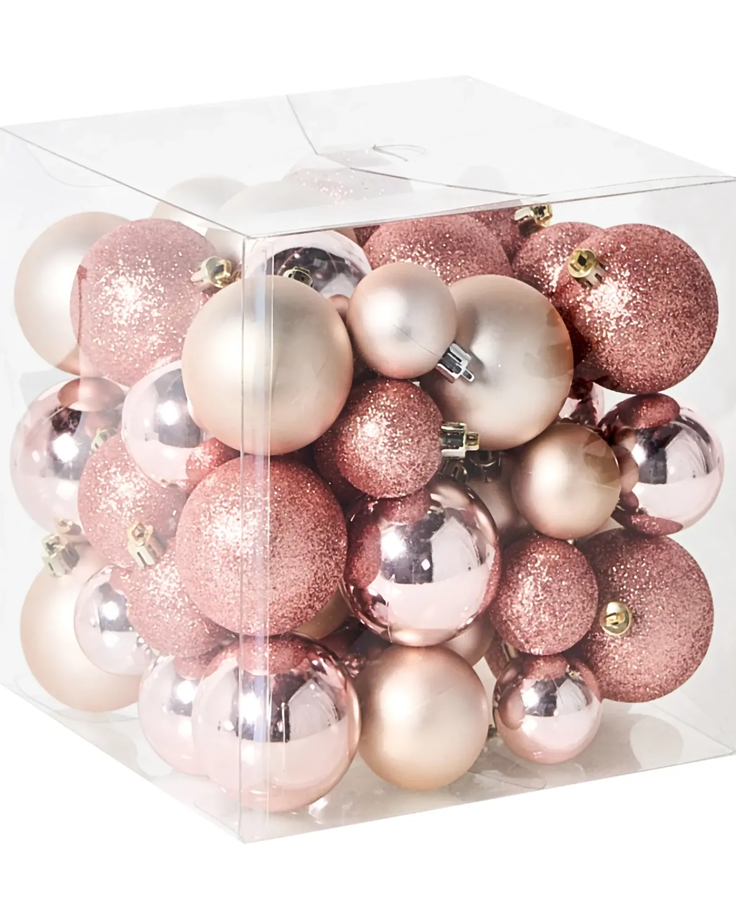 Beliani Set di 60 palline decorative TYIN Rosa