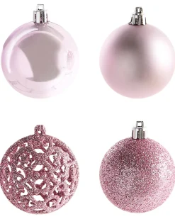 Online Beliani Set di 100 palline decorative VANERN Rosa Rosa Argento