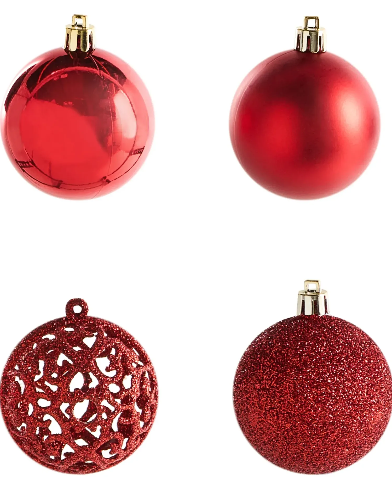Outlet Beliani Set di 100 palline decorative VANERN Rosso Rosso Oro