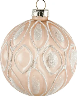 Best Beliani Set di 24 palline decorative WINTERLIGHT Vetro Oro rosa Oro rosa Argento Grigio