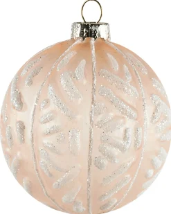 Best Beliani Set di 24 palline decorative WINTERLIGHT Vetro Oro rosa Oro rosa Argento Grigio