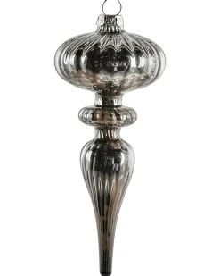 Best Beliani Set di 24 palline decorative WINTERLIGHT Vetro Oro rosa Oro rosa Argento Grigio