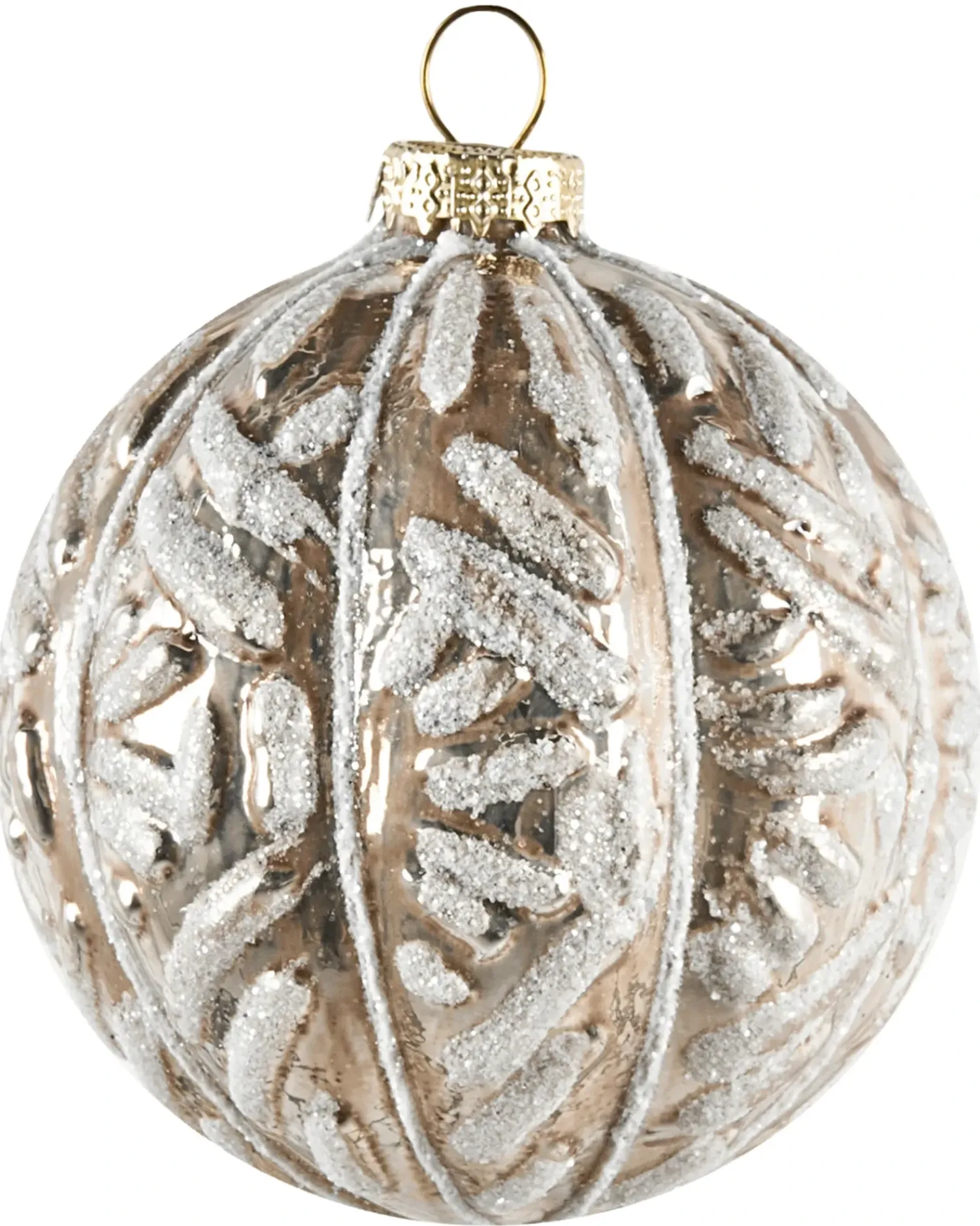 Best Beliani Set di 24 palline decorative WINTERLIGHT Vetro Oro rosa Oro rosa Argento Grigio