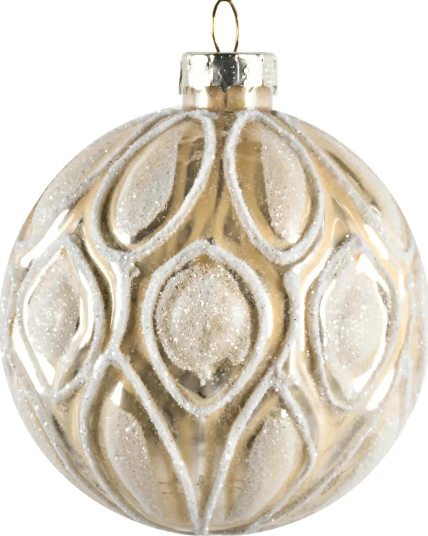Best Beliani Set di 24 palline decorative WINTERLIGHT Vetro Oro rosa Oro rosa Argento Grigio