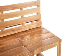 Clearance Beliani Set di panche da giardino bistrot convertibili TUENNO Legno d'acacia Marrone Beige Marrone Grigio