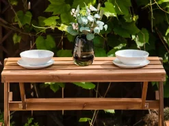 Clearance Beliani Set di panche da giardino bistrot convertibili TUENNO Legno d'acacia Marrone Beige Marrone Grigio