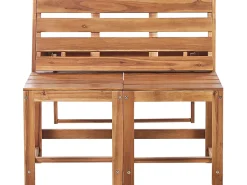 Clearance Beliani Set di panche da giardino bistrot convertibili TUENNO Legno d'acacia Marrone Beige Marrone Grigio
