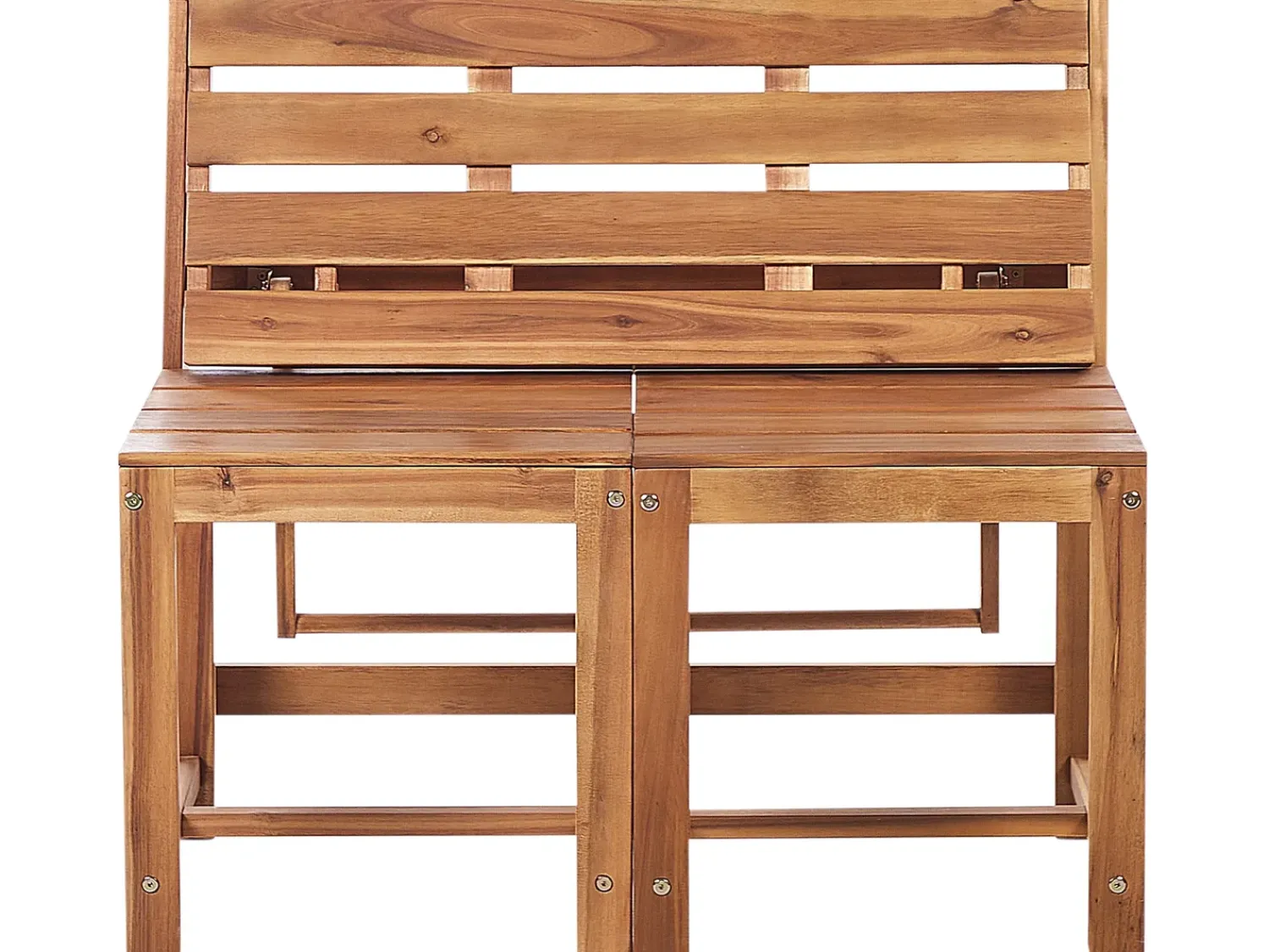 Clearance Beliani Set di panche da giardino bistrot convertibili TUENNO Legno d'acacia Marrone Beige Marrone Grigio