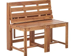 Clearance Beliani Set di panche da giardino bistrot convertibili TUENNO Legno d'acacia Marrone Beige Marrone Grigio