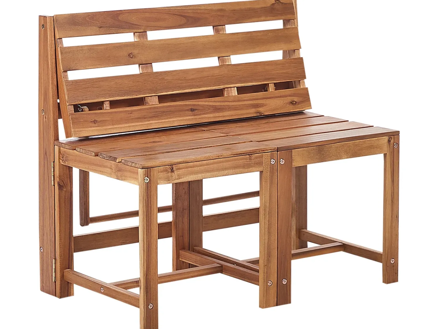 Clearance Beliani Set di panche da giardino bistrot convertibili TUENNO Legno d'acacia Marrone Beige Marrone Grigio