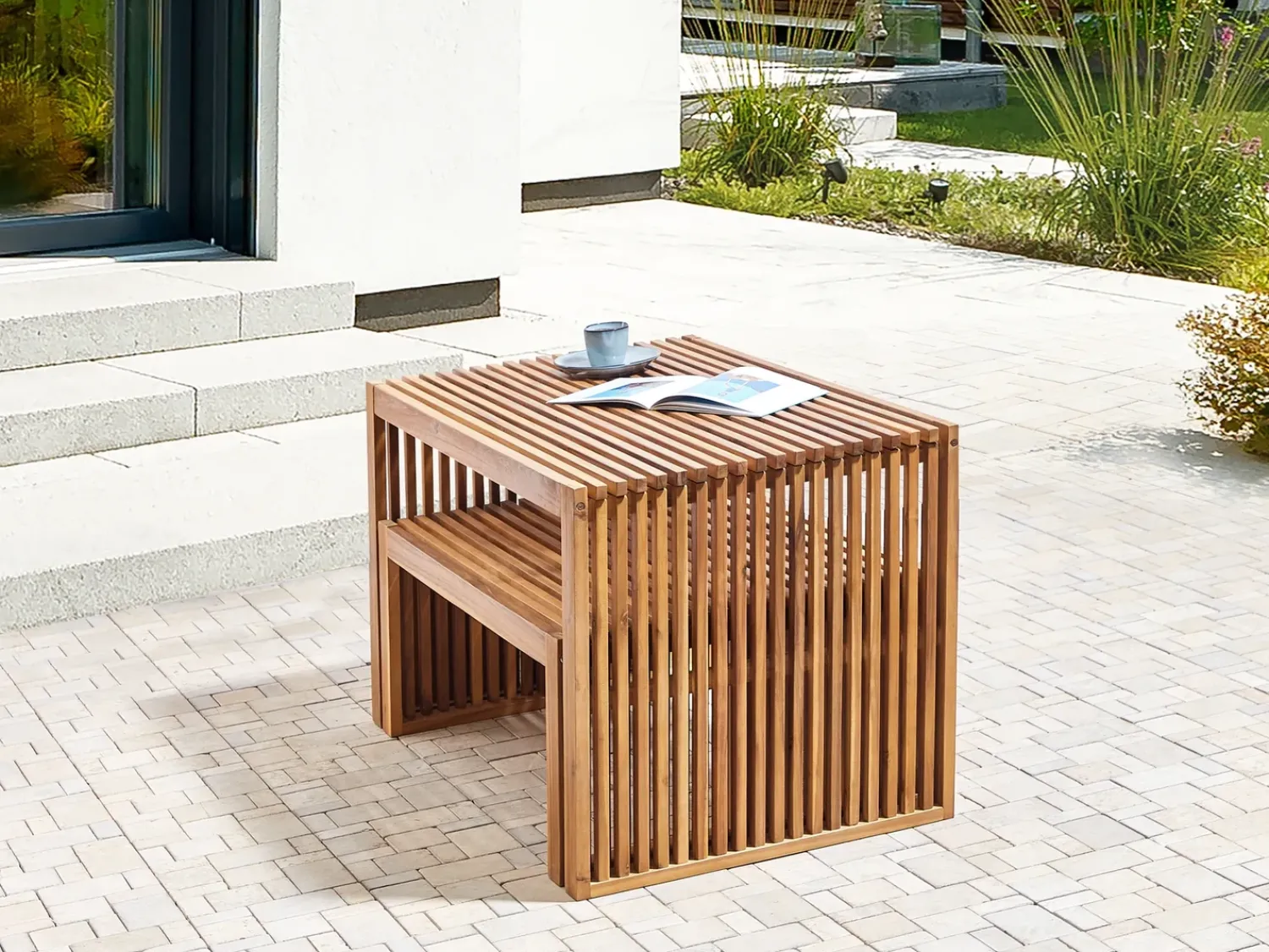 Outlet Beliani SULZANO 150 cm Legno d'acacia Marrone