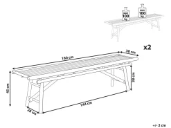 Clearance Beliani TINDARI 180 cm Bambù chiaro Marrone