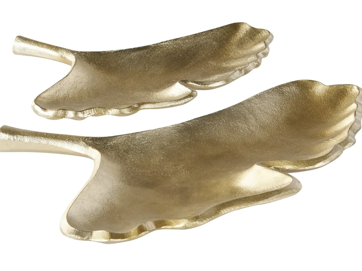 Best Beliani Set di 2 piattini portaoggetti Foglia PALENQUE Metallo Oro