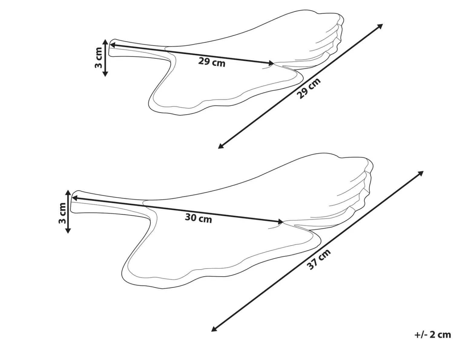 Best Beliani Set di 2 piattini portaoggetti Foglia PALENQUE Metallo Oro