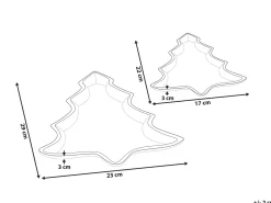 New Beliani Set di 2 piattini portaoggetti Albero di Natale DURIAN Metallo Oro
