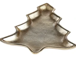 New Beliani Set di 2 piattini portaoggetti Albero di Natale DURIAN Metallo Oro
