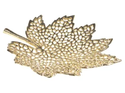Clearance Beliani Set di 3 piattini portaoggetti Foglia PEMALI Metallo Oro