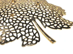 Clearance Beliani Set di 3 piattini portaoggetti Foglia PEMALI Metallo Oro