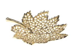 Clearance Beliani Set di 3 piattini portaoggetti Foglia PEMALI Metallo Oro