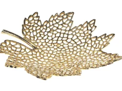 Clearance Beliani Set di 3 piattini portaoggetti Foglia PEMALI Metallo Oro