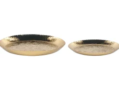 Outlet Beliani Set di 2 piattini portaoggetti SADANE Metallo Oro