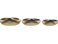 Beliani Set di 3 piattini portaoggetti UJUNG Metallo Oro