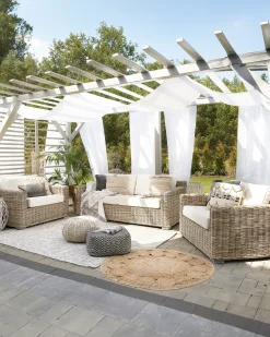 Clearance Beliani ARDEA Rattan Marrone chiaro Bianco Beige Naturale