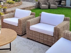 Clearance Beliani ARDEA Rattan Marrone chiaro Bianco Beige Naturale