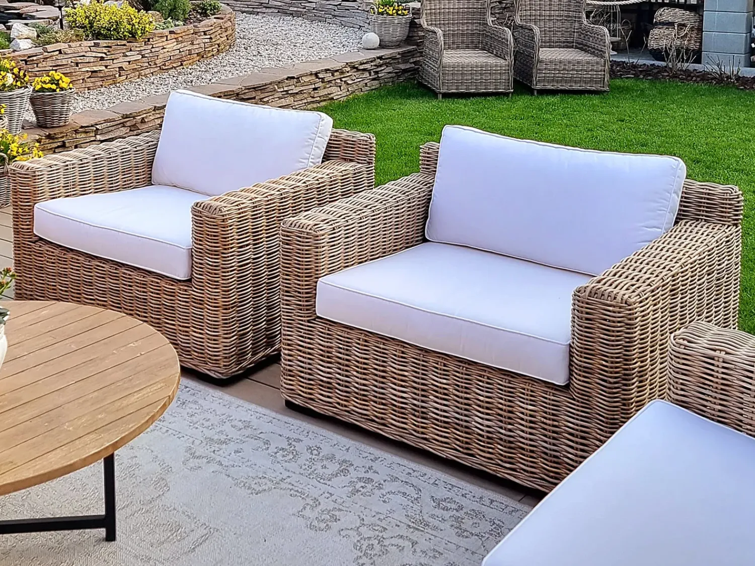 Clearance Beliani ARDEA Rattan Marrone chiaro Bianco Beige Naturale