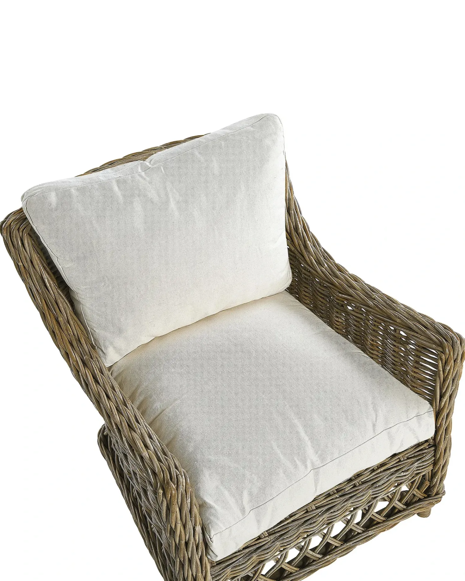 Online Beliani RIBOLLA con poggiapiedi Rattan Naturale Bianco Marrone