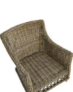 Online Beliani RIBOLLA con poggiapiedi Rattan Naturale Bianco Marrone