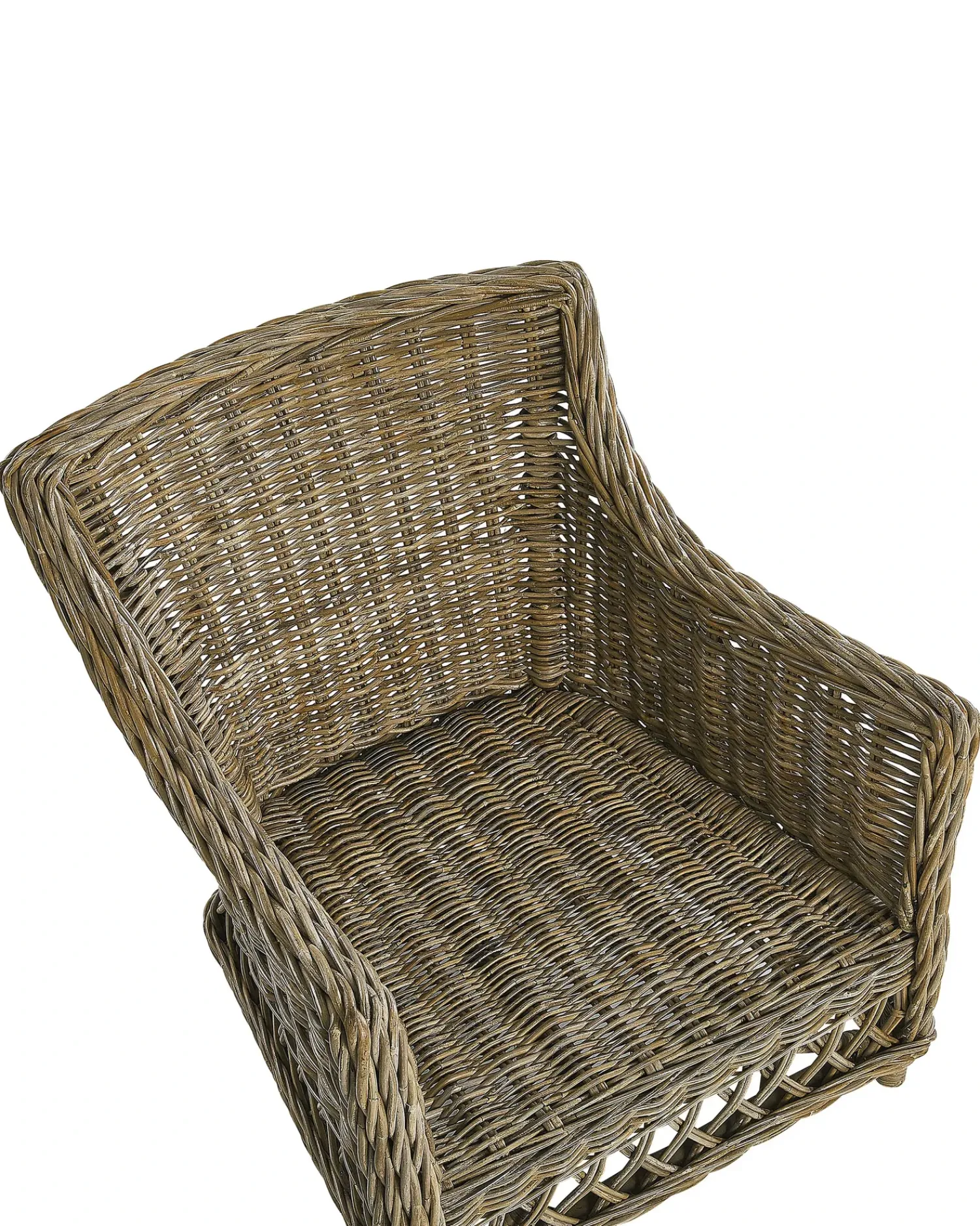 Online Beliani RIBOLLA con poggiapiedi Rattan Naturale Bianco Marrone