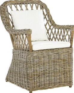 Clearance Beliani MAROS Rattan Naturale Bianco Marrone
