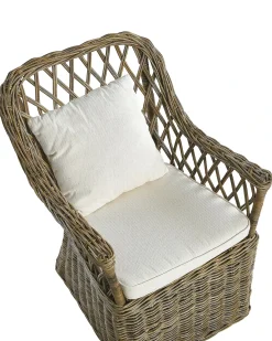 Clearance Beliani MAROS Rattan Naturale Bianco Marrone