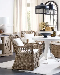 Clearance Beliani MAROS Rattan Naturale Bianco Marrone