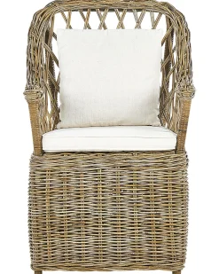 Clearance Beliani MAROS Rattan Naturale Bianco Marrone