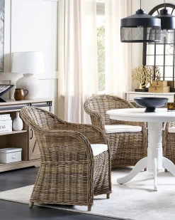 New Beliani SUSUA Rattan Naturale Bianco Marrone