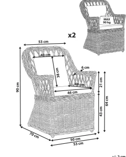 Online Beliani MAROS II Rattan Naturale Beige Naturale