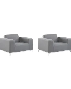 Discount Beliani ROVIGO Tessuto Grigio Bianco Grigio