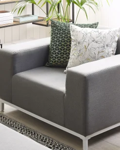 Discount Beliani ROVIGO Tessuto Grigio Bianco Grigio